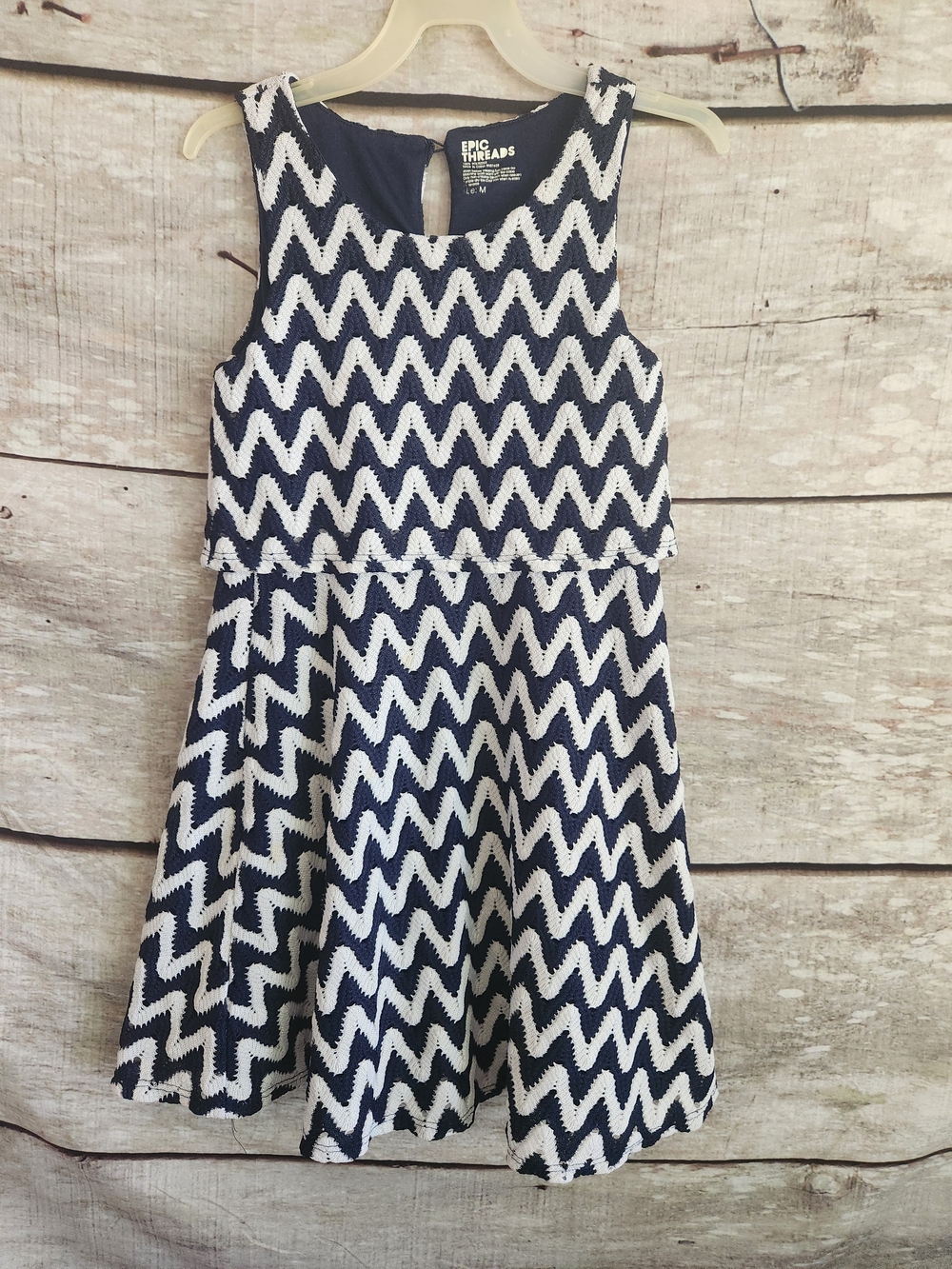 Epic Threads Navy & White Zigzag Girls' Dress